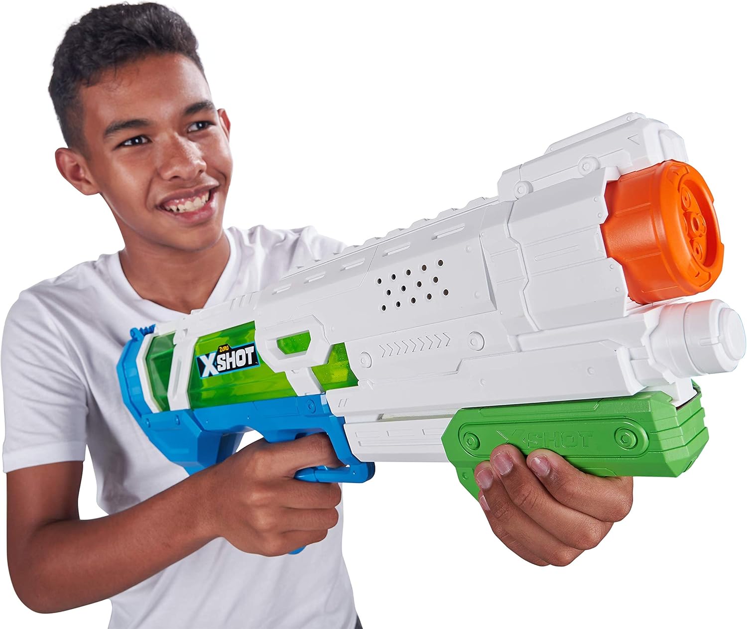XShot Water Warfare Epic – Pistola de agua de llenado rápido por ZURU (embalaje personalizado), grande, azul