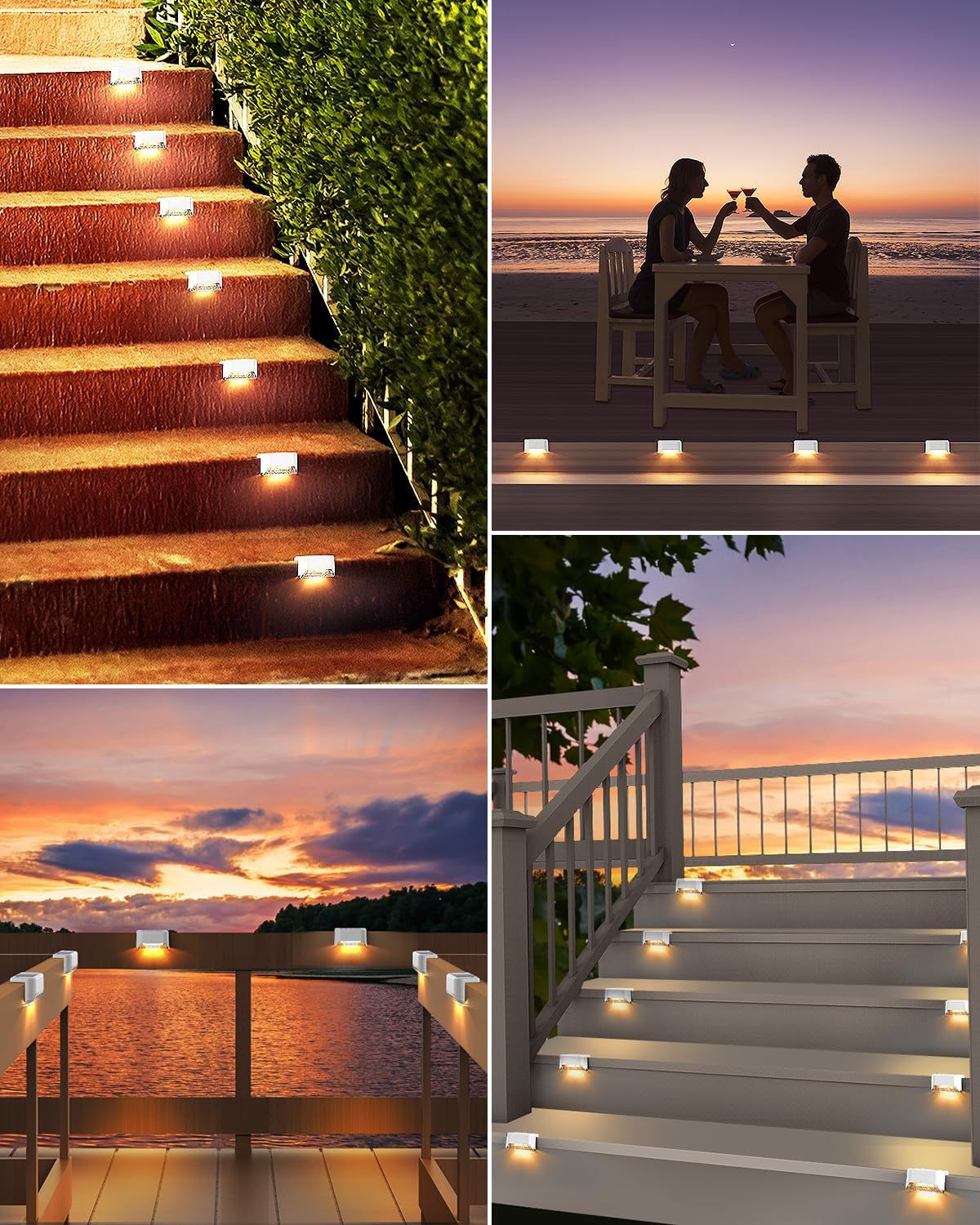 Luces de valla alimentadas por energía solar, paquete de 20 luces LED pequeñas impermeables para exteriores, color blanco, utilizadas en exteriores,