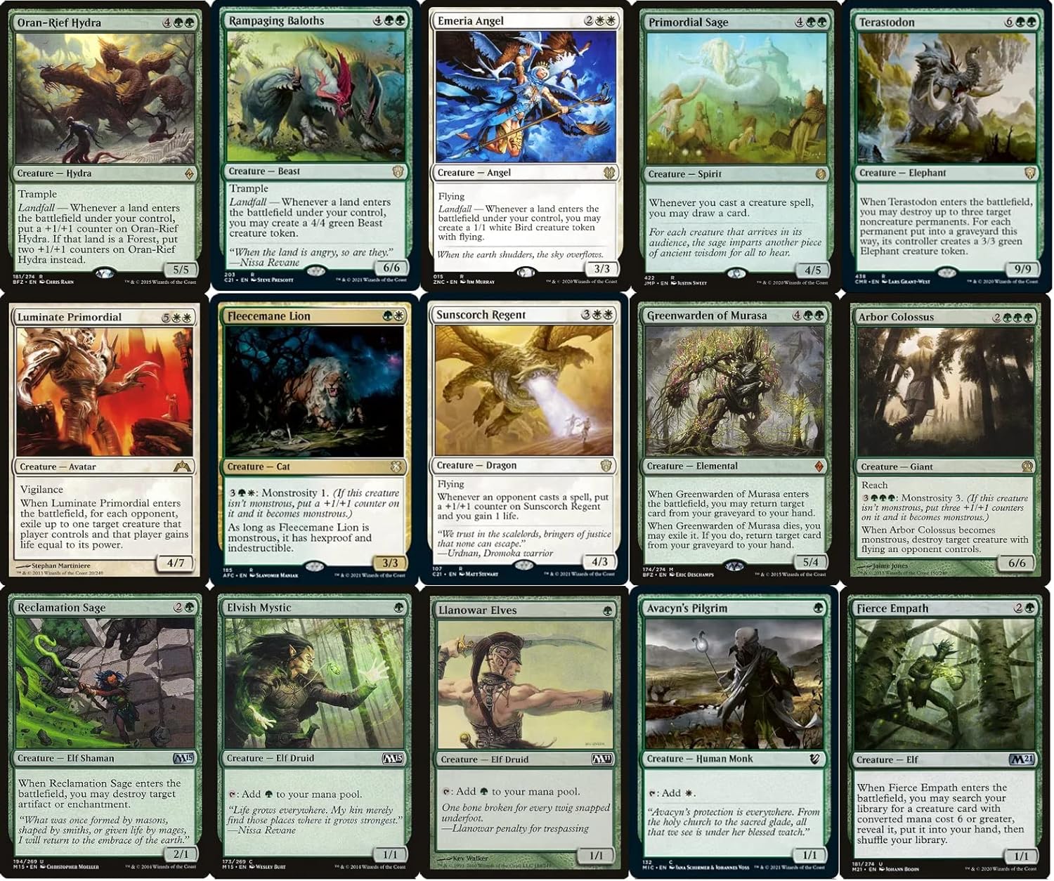 Rampa verde y blancaDrawEnorme Criatura EDH Deck – Hecho a medida – Elite – MTG – Comandante – 100 cartas