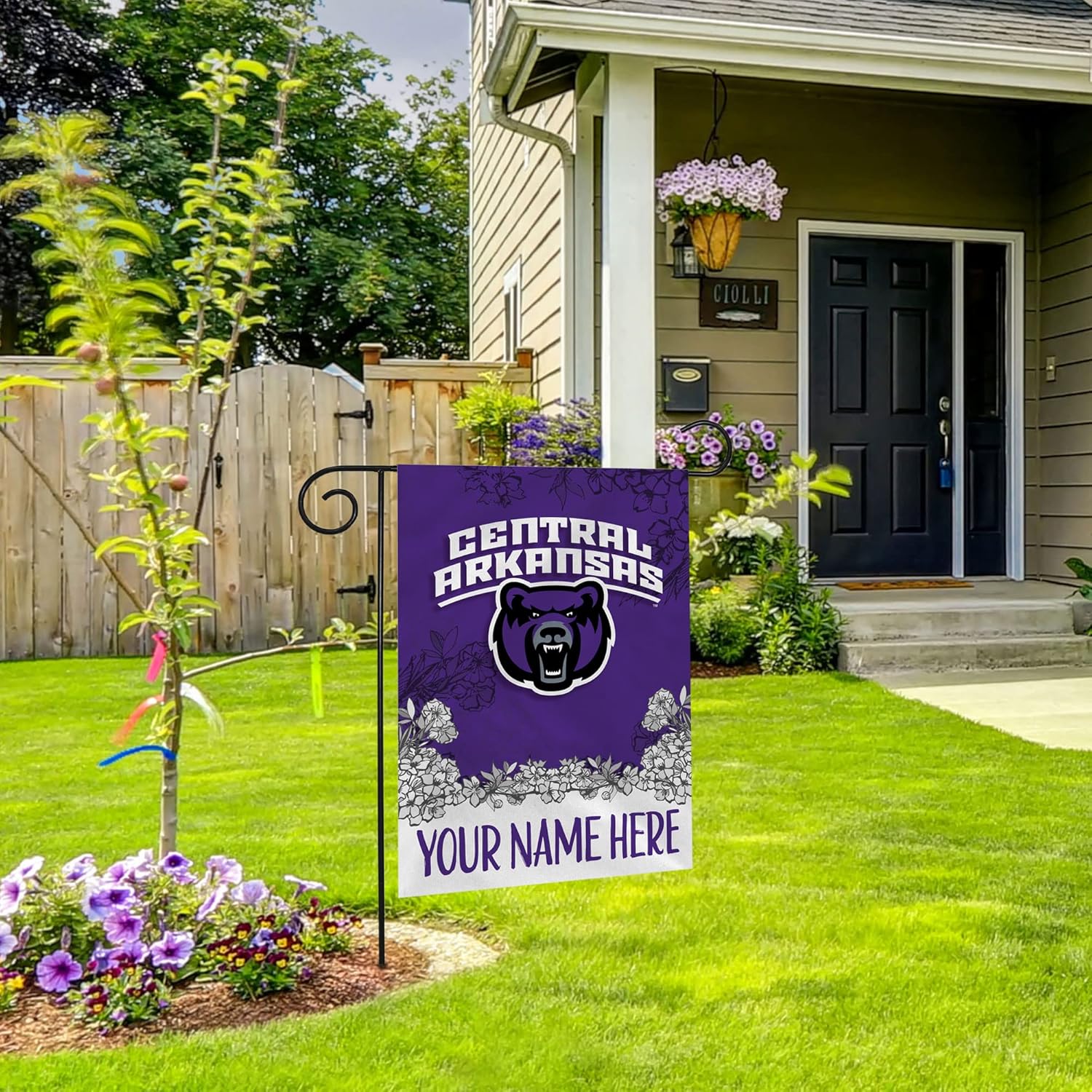 Rico Industries NCAA Central Arkansas Bears – Bandera de jardín personalizada