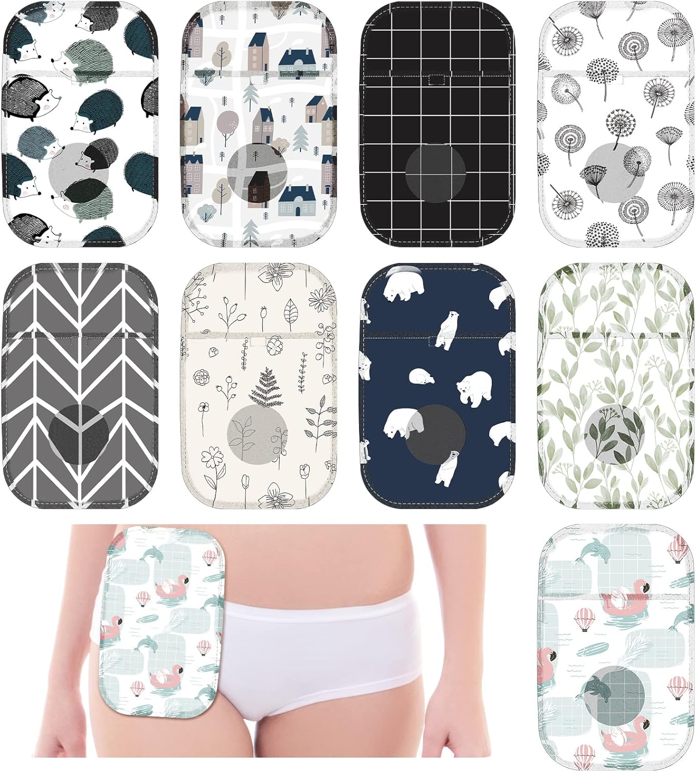 9 fundas para bolsas de ostomía, impermeables, para ducha, ligeras, para colostomía, reutilizables, lavables, con apertura ajustable, suministros de