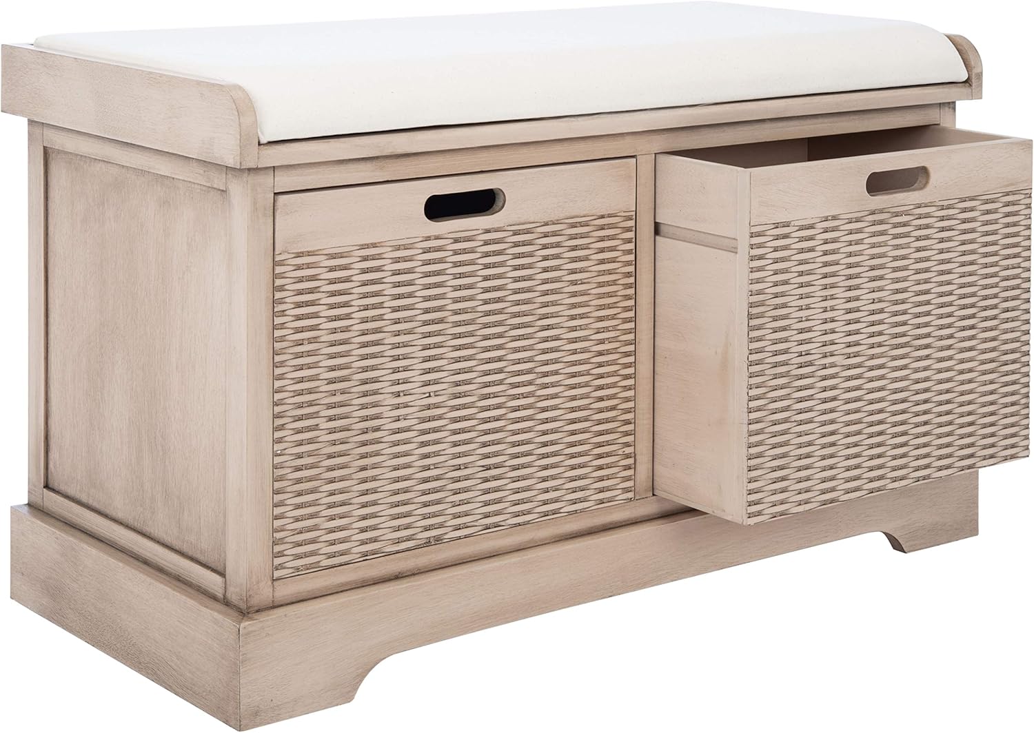 Safavieh Home Collection Landers BCH5702D – Banco de almacenamiento con 2 cajones y cojines (totalmente montado) BCH5702D, 0