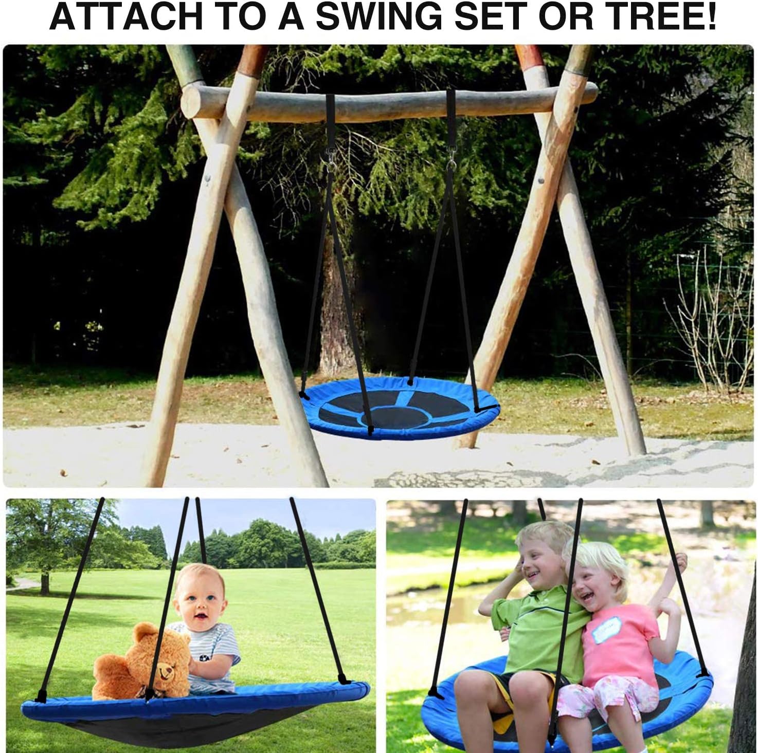 RedSwing Columpio para niños en interiores y exteriores, columpio redondo grande de 4340 pulgadas, ideal para árboles, columpios, patio trasero,