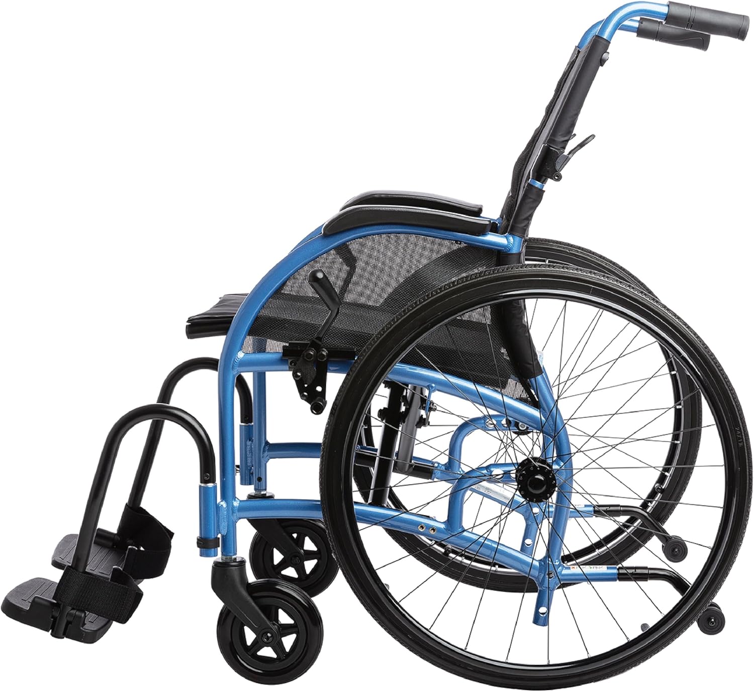 Silla de ruedas plegable ligera de 24 pulgadas para adultos y personas mayores, soporte lumbar ajustable integrado, asiento de 20 pulgadas modelo 2.0