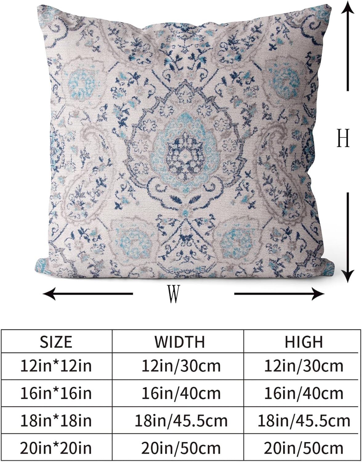 Snycler Juego de 2 fundas de almohada bohemias de 18 x 18 pulgadas, color azul óxido terracota de doble cara, decoración suave para el hogar,