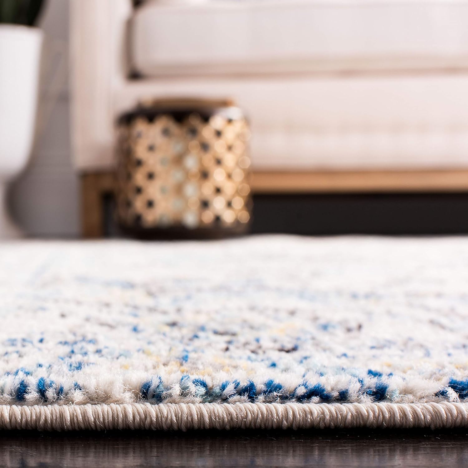 Safavieh – Tapete con diseño de medallón desgastado tipo copo de nieve, colección Madison, no suelta pelo, de fácil cuidado, sala y dormitorio de