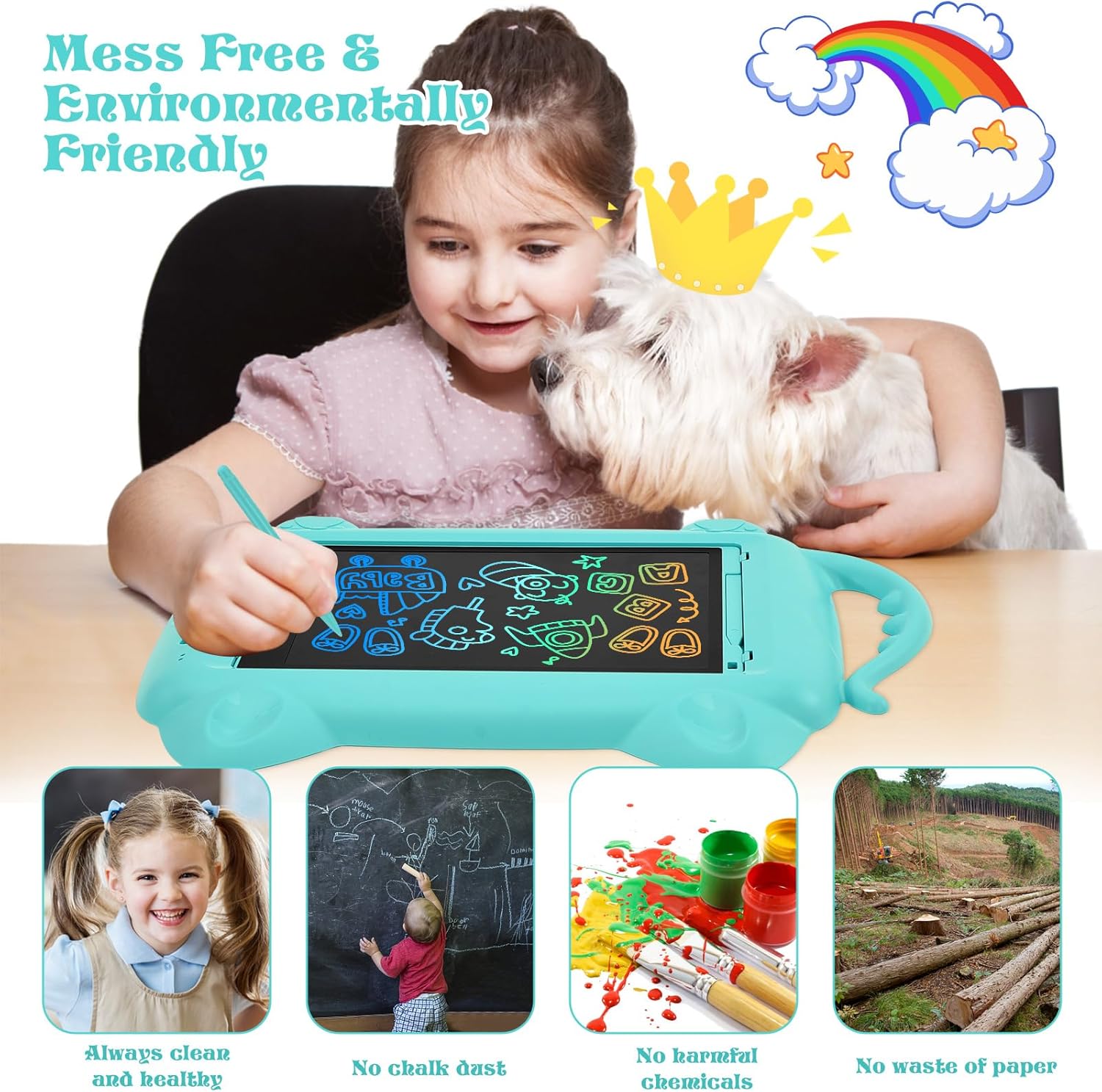 RaceGT Tableta de escritura LCD de 12 pulgadas, tablero de dibujo con patas desmontables para niños, tablero de garabatos para niños y niñas, regalo