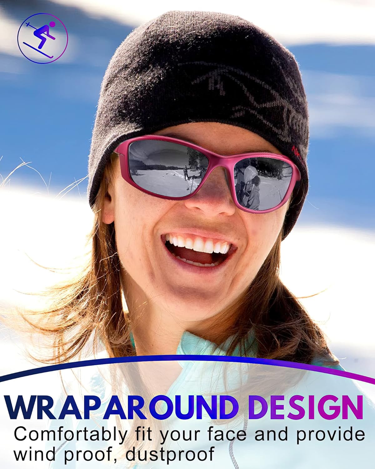 TJUTR Lentes de sol deportivos polarizados para hombres y mujeres, lentes de sol envolventes con lente UV400 para ciclismo, pesca, correr