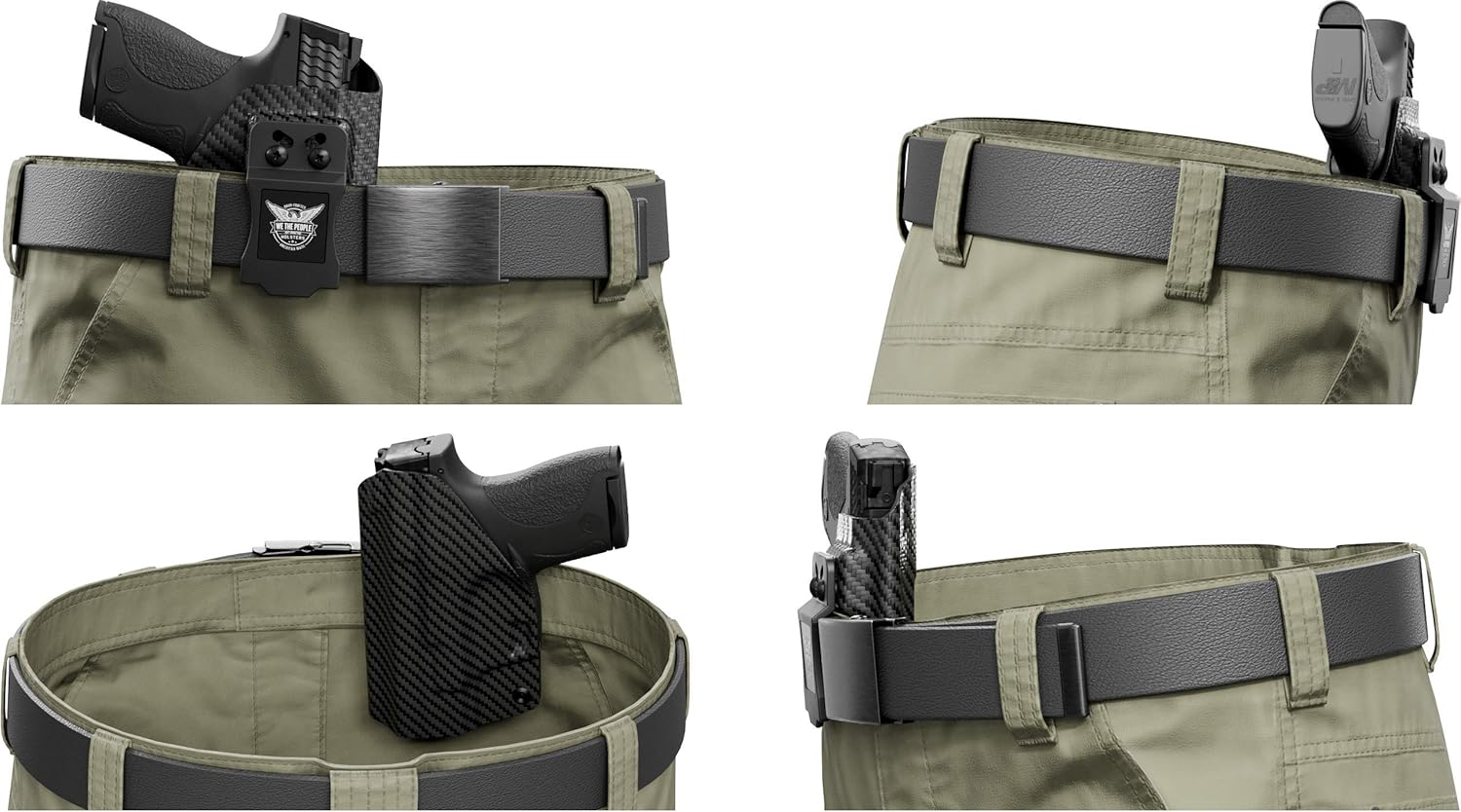 We The People  Funda de fibra de carbono para arma, transporte oculto en el cinturón, funda de Kydex IWB, cinturón ajustable  inclinación