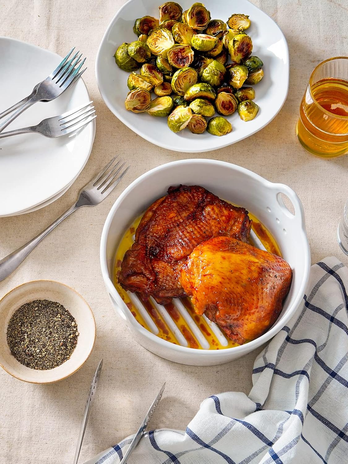 LE TAUCI Forros reutilizables para freidora de aire, revestimiento de cerámica fácil de limpiar para cesta de freidora de aire, accesorios para