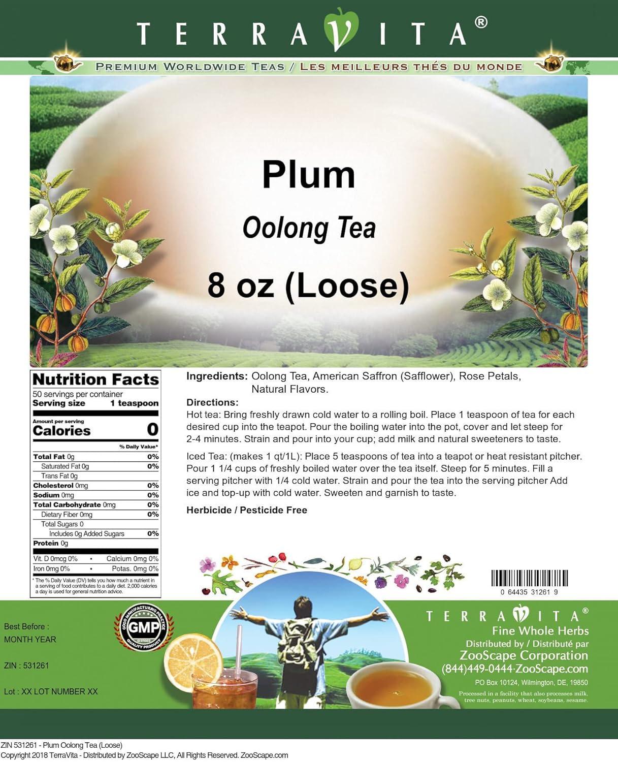 Té Oolong Ciruela (Suelto) (8 oz, ZIN 531261)