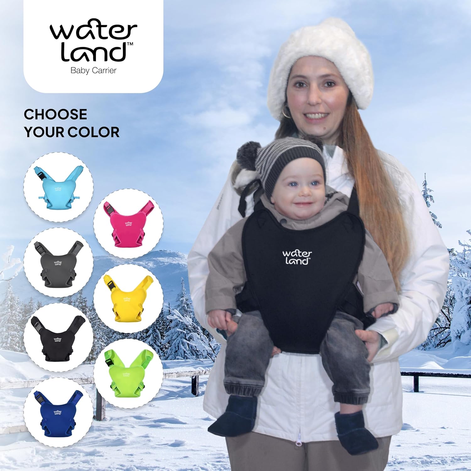 WaterLand Portabebés  Innovador portabebés que puedes utilizar tanto en agua como en tierra  Soporte impermeable para el pecho infantil con correas