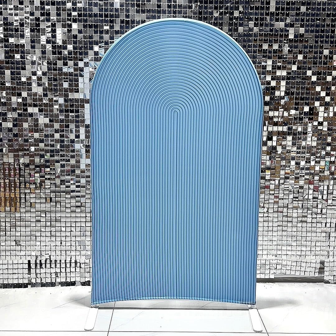 Cubiertas de fondo de arco onduladas azules de 4 x 7 pies, cubiertas de paneles arqueados para bodas, fiestas de cumpleaños, decoración de