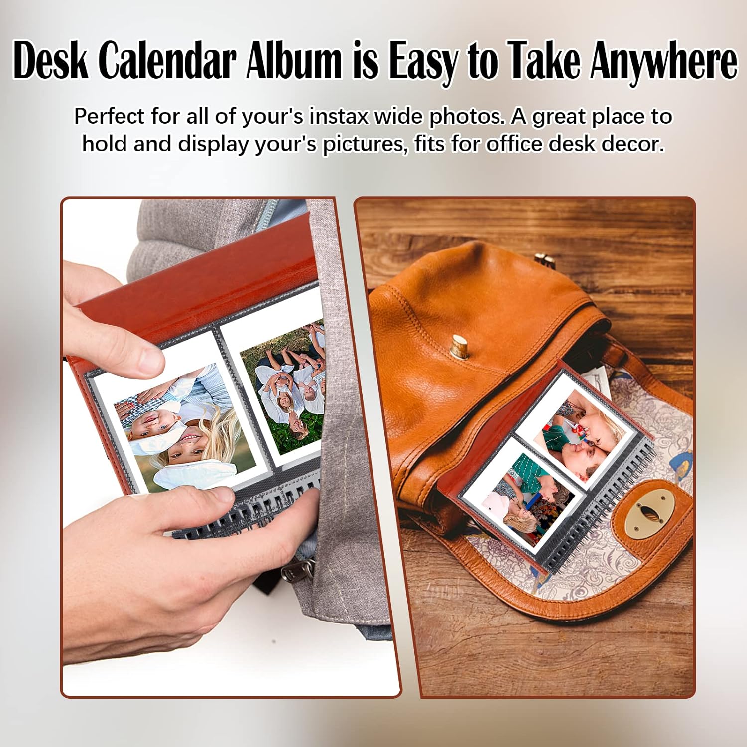 Álbum de fotos para cámara instantánea Fujifilm Instax Wide 300Impresora ancha Instax Link, película Polaroid 600 tipo I, álbum de 64 fotos para