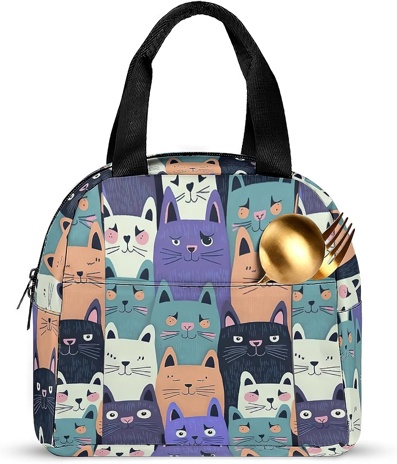 LUCYSMARSHOP – Lonchera para gatos pequeños para adolescentes, niñas, jóvenes y niñas para la escuela, simple y bonita, bolsa refrigeradora,