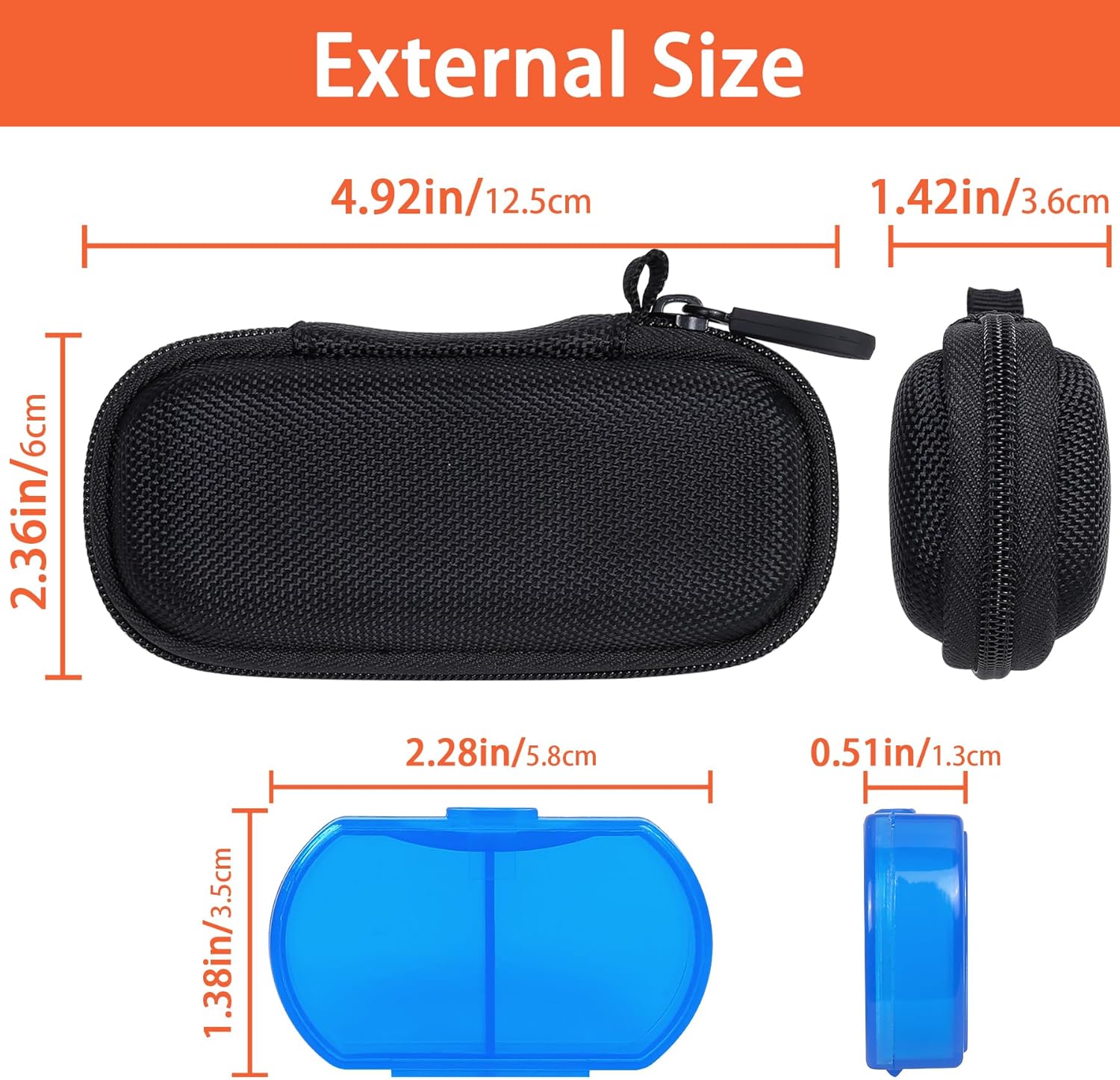 Estuche rígido de repuesto para AliveCor Kardia Mobile ECG Monitor Device 61LSHANREN Monitores de frecuencia cardíaca con organizador de píldoras