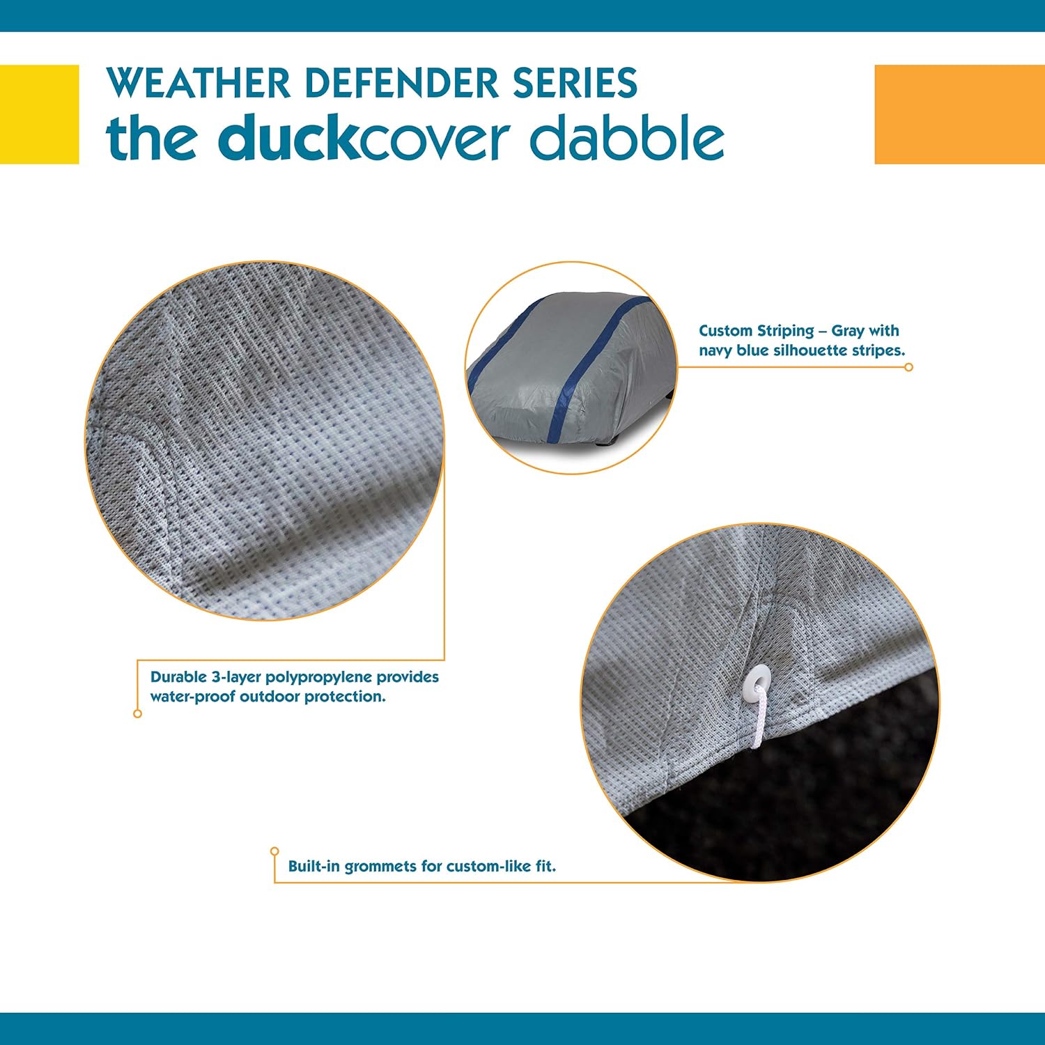 Funda para autos Duck Covers para proteger del clima, GrisAzul marino