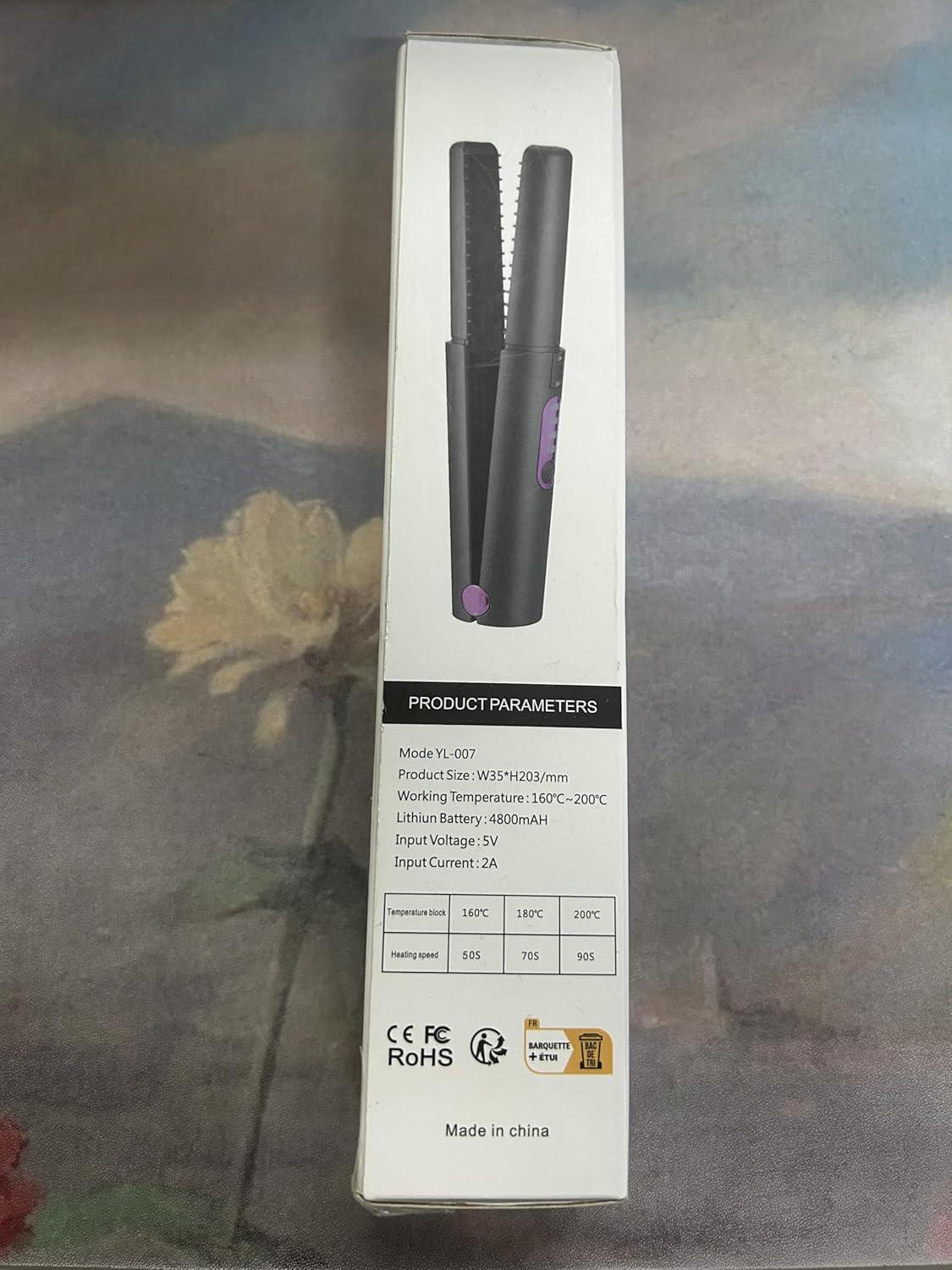 OBEST Rizador de pelo inalámbrico 2 en 1, mini plancha plana inalámbrica portátil de viaje, calentamiento rápido, alisador de 3 niveles