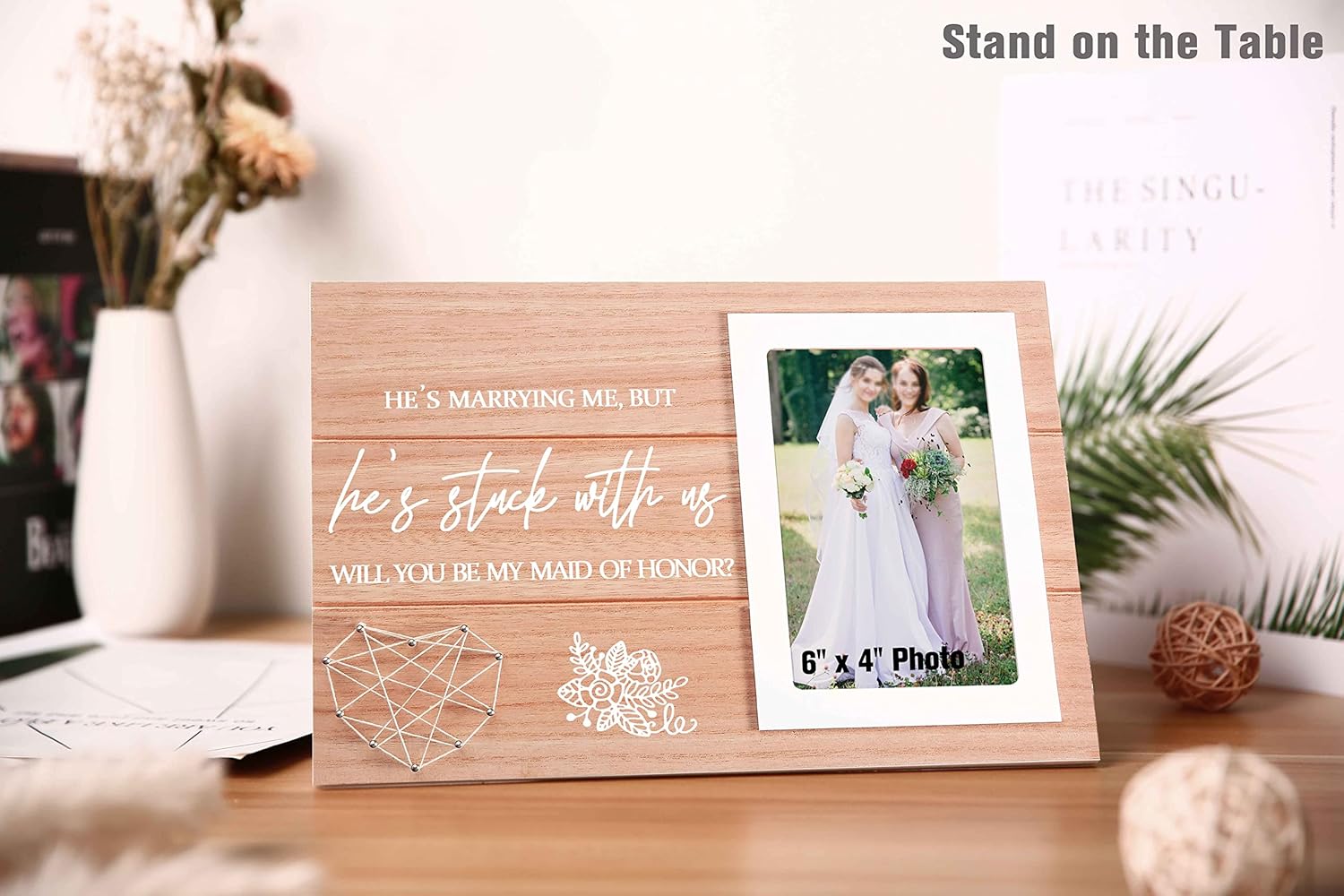 Marco de fotos de boda, regalo para dama de honor de novia, despedida de soltera, regalos para mejores amigos, hermana, mejor amiga, hermana, mejor
