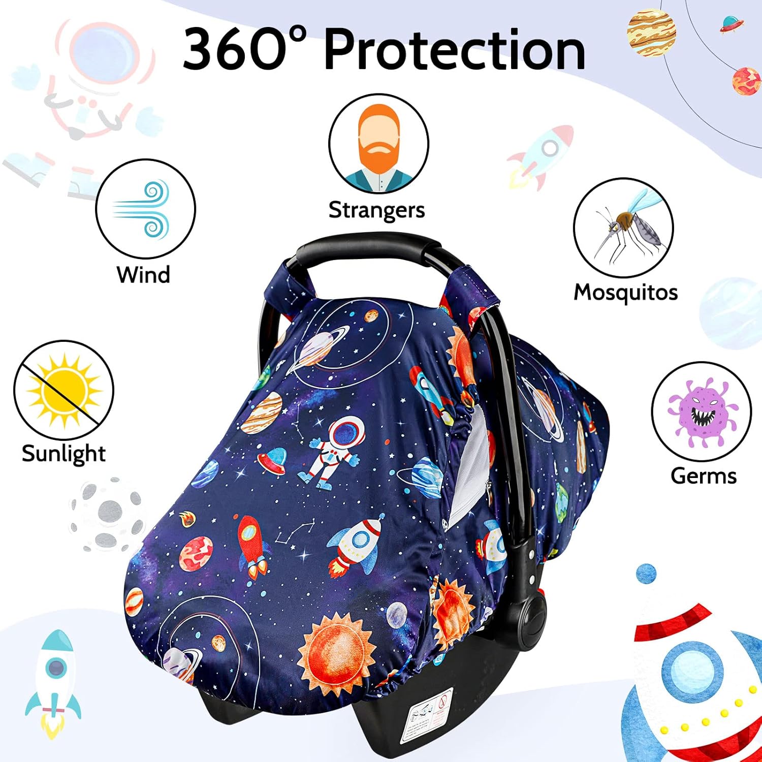 Soporte de cuerpo de cabeza de asiento de coche para bebé, Funda de asiento de coche para niño, Inserto de asiento de coche infantil, Cozy Sun &