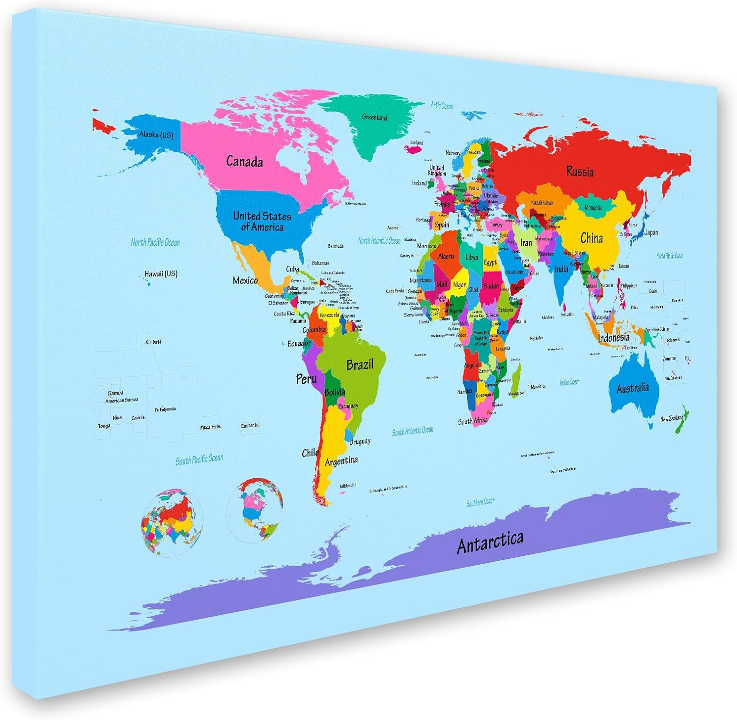 Mapa mundial para niños, por Michael Tompsett, 22 x 32 pulgadas, arte de pared