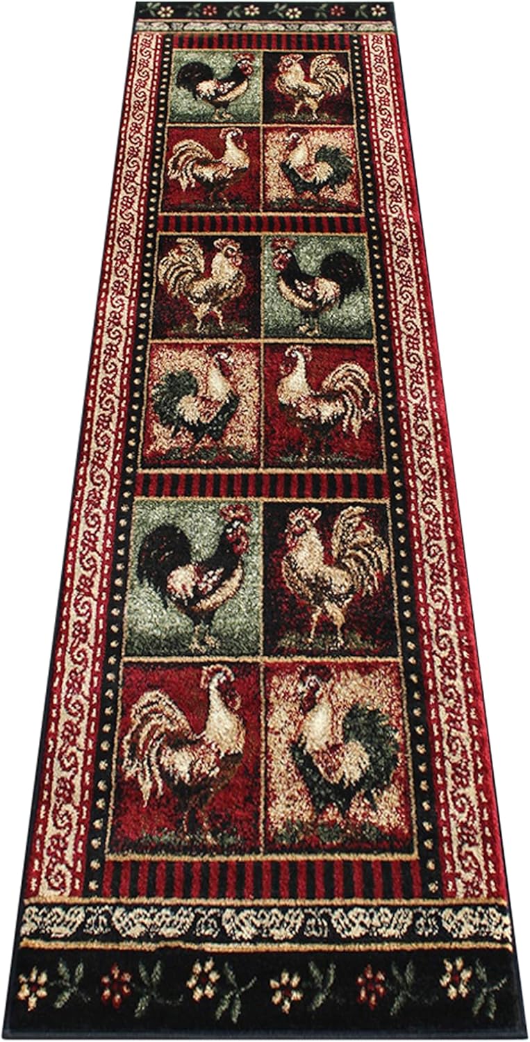 Estilo gallo alfombra alfombra corredor 2 pies 2 pulgadas x 7 pies 2 pulgadas diseño L379
