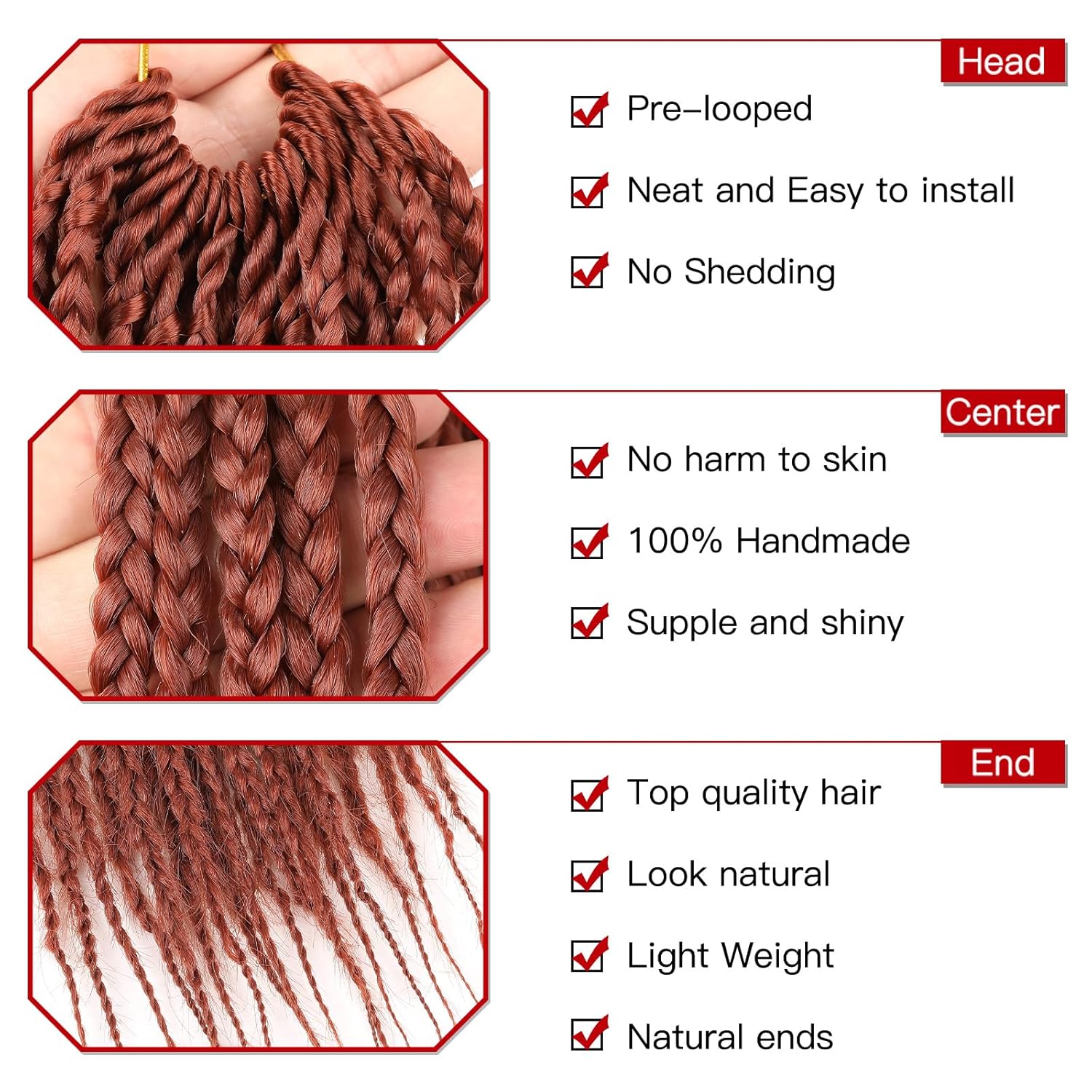 Xtrend Paquete de 6 extensiones de cabello sintético de ganchillo de 10 pulgadas, estilo bohemio, corto, Bobo Box, para mujer (18 mechones por