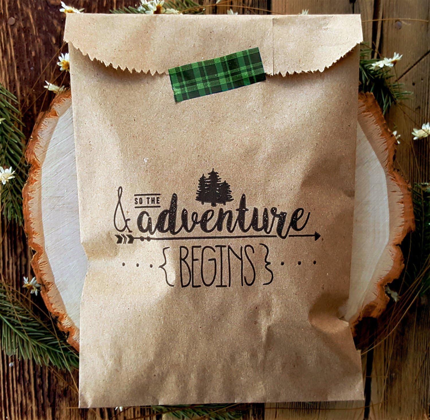 Papel kraft rústico para golosinas, regalos o bolsas de regalo de 24 unidades y por lo que la aventura comienza hecha de papel 100% reciclado