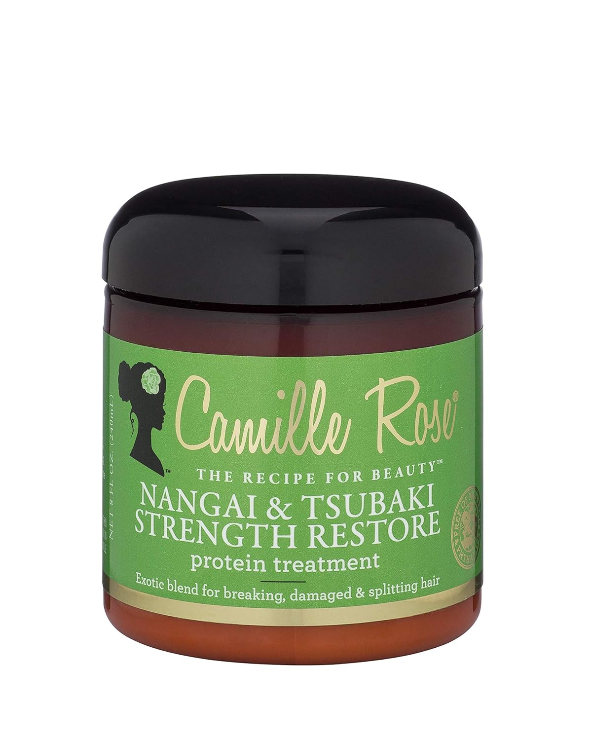 Camille Rose Nangai & Tsubaki Strength Restore Protein Hair Treatment  Fortalece, repara y reduce la rotura  8 onzas líquidas