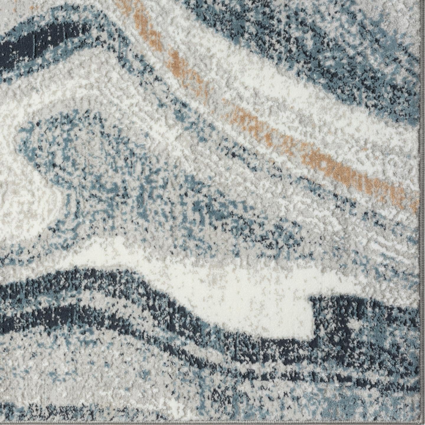 LUXE WEAVERS Alfombra de área azul 8×10 con diseño de mármol