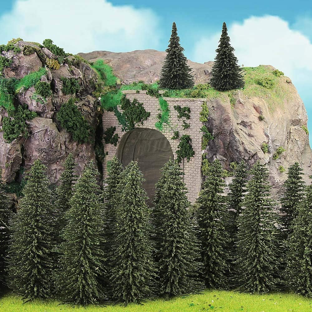 S0806 40 piezas de pino verde oscuro modelo árboles de cedro 2.72 pulgadas (2.717in) para modelo de ferrocarril escenario paisaje diseño HO escala