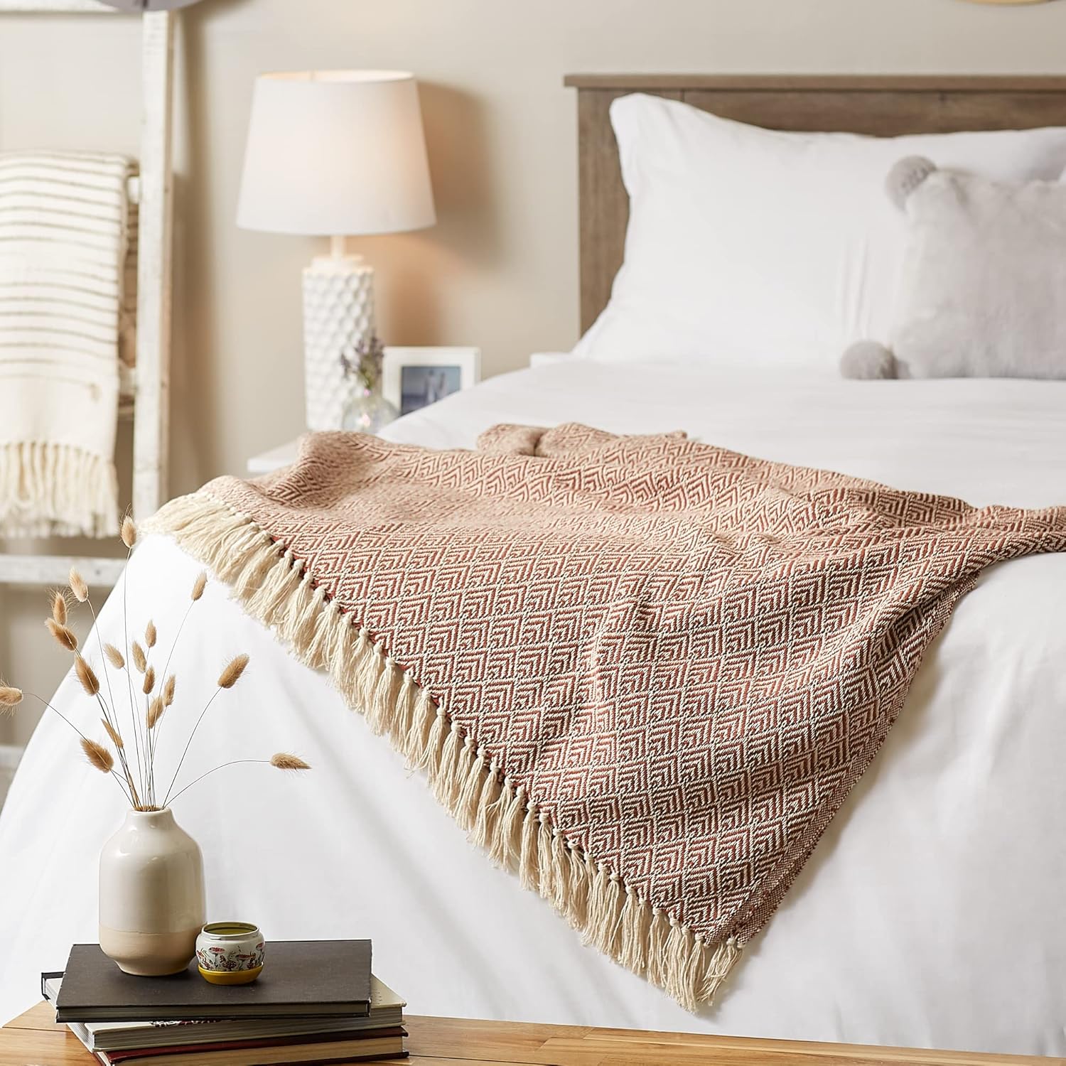 DII Diamond Throw Collection Cotton Woven, 50×60, Canela