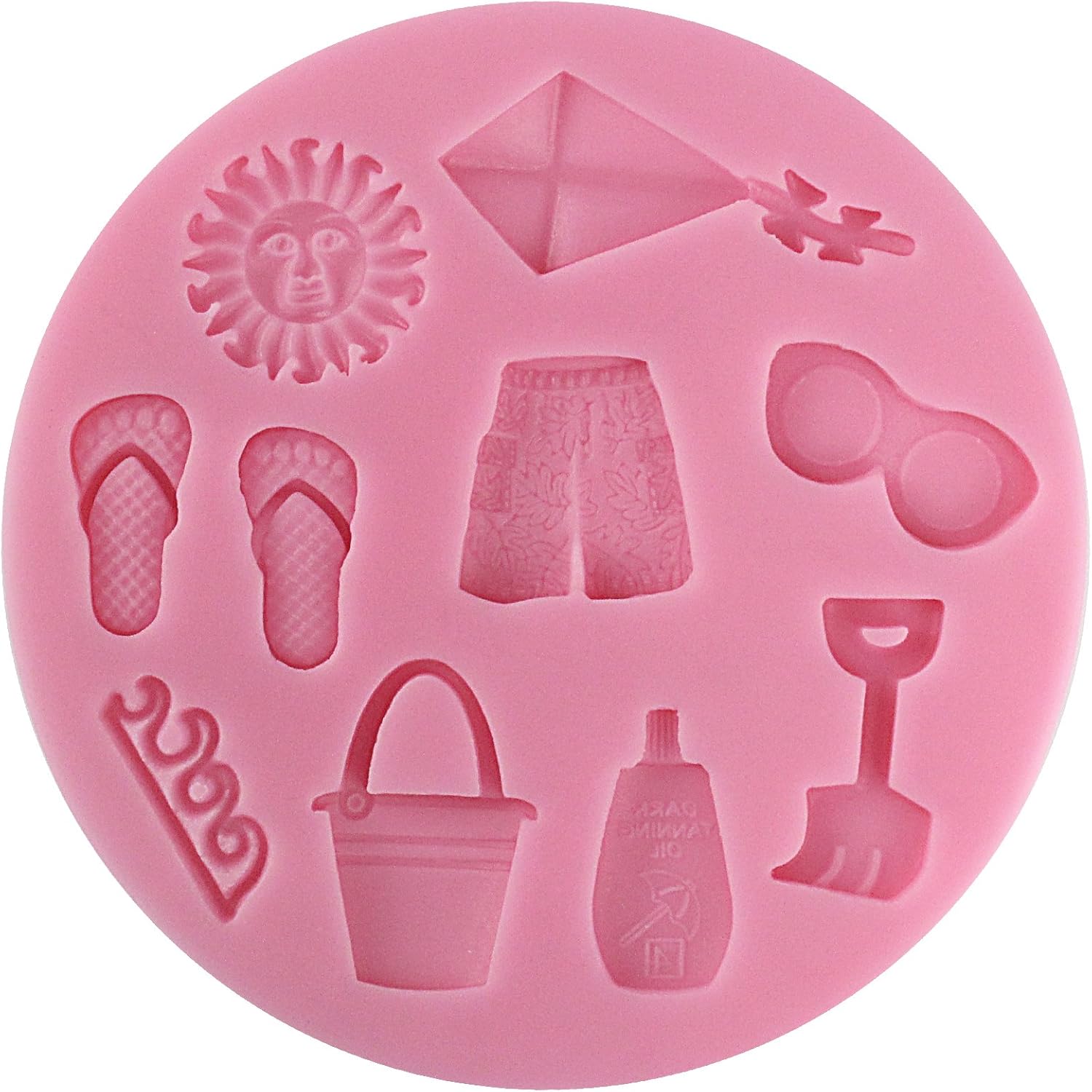 Molde de silicona para dulces de vacaciones en la playa para decoración de pasteles, arcilla, manualidades