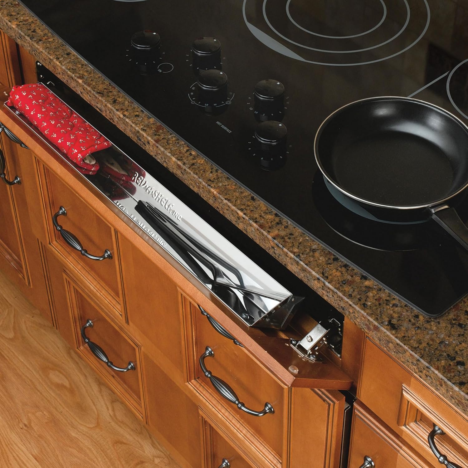 Rev-A-Shelf charola de acero inoxidable de 10pulgadas que se abre tipo bisagra