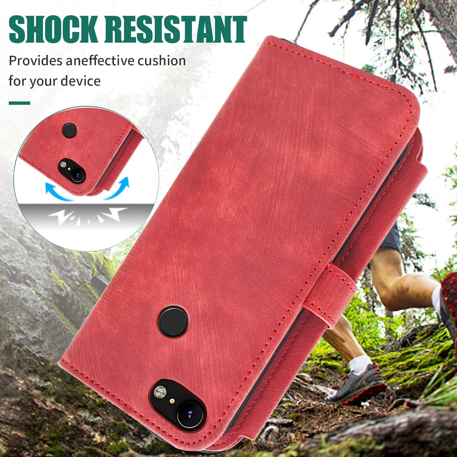 Furiet Compatible con Google Pixel 3 XL – Funda tipo cartera con 9 ranuras para tarjetas, de piel retro, soporte para tarjetas de crédito, soporte