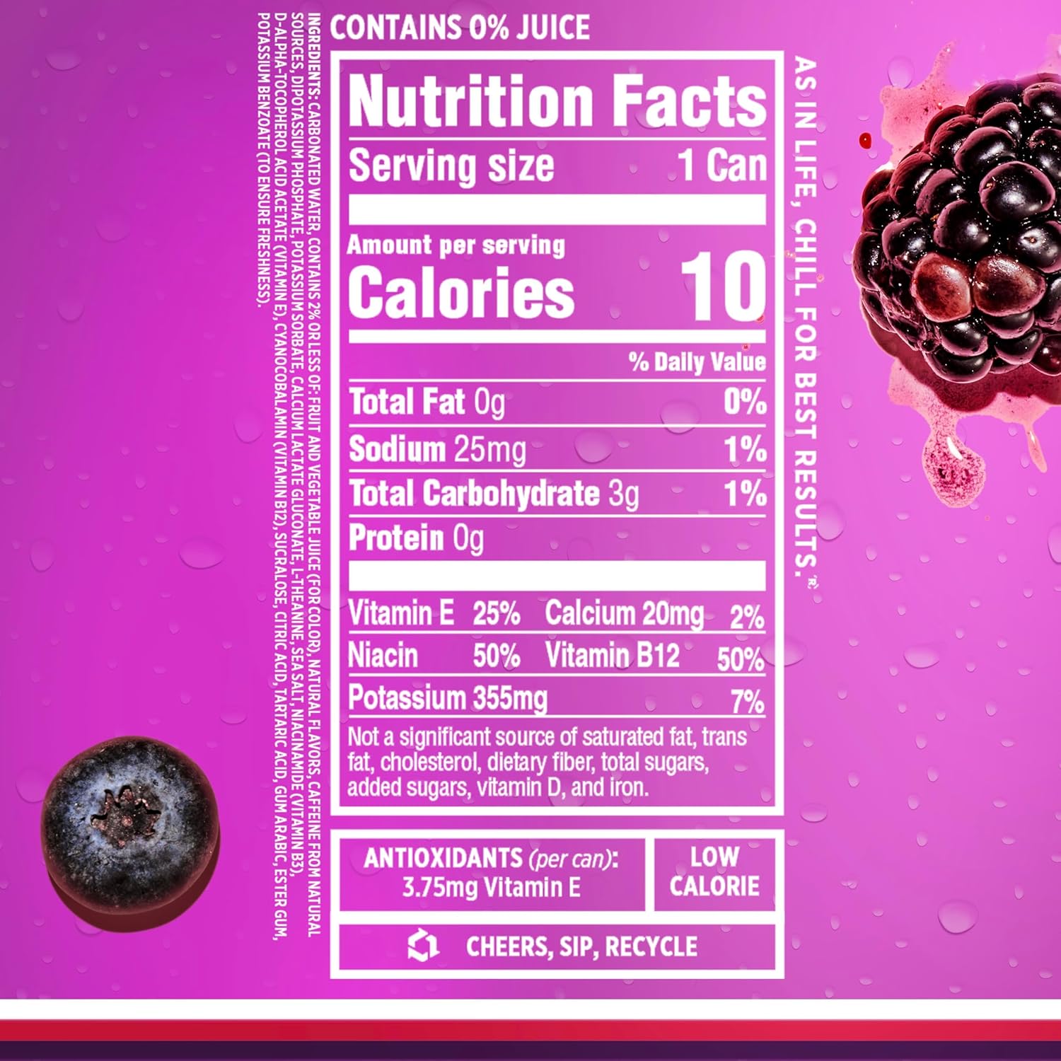 Sparkling Ice +ENERGY – Agua con gas Berry Blast. Bebidas energéticas con vitaminas y electrolitos, cero azúcar, latas de 12 onzas líquidas (paquete