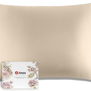 J JIMOO Funda de almohada de seda para el pelo y la piel, 19 Momme, 600 hilos, 100% seda de morera J JIMOO Funda de almohada de seda para el pelo y la piel, 19 Momme, 600 hilos, 100% seda de morera
