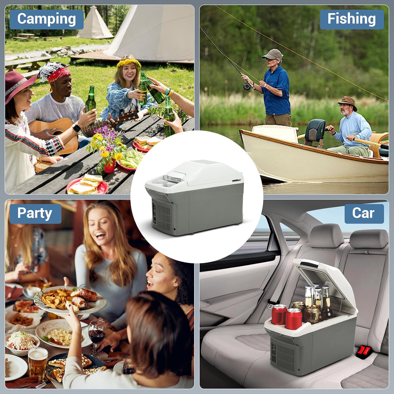 Refrigeradorcalentador de coche de 12 V, 8 cuartos (9L) 41149, 12 voltios DC y 110V CA, refrigerador eléctrico portátil compacto para campamento,
