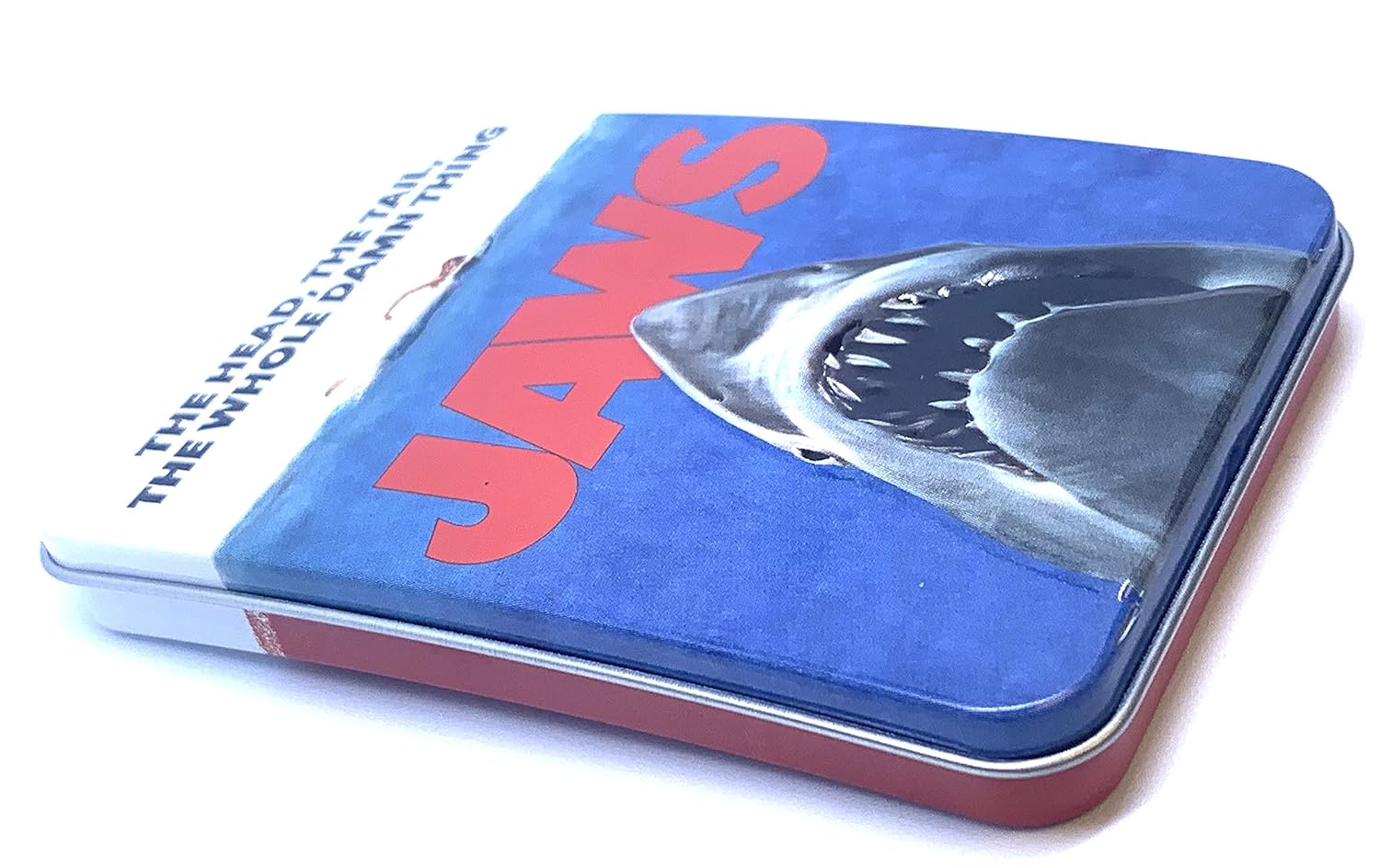 Jaws Amity Island Candy – Un (1) póster de película de mandíbulas coleccionables, forma de dientes de tiburón, sabor a cereza ácida