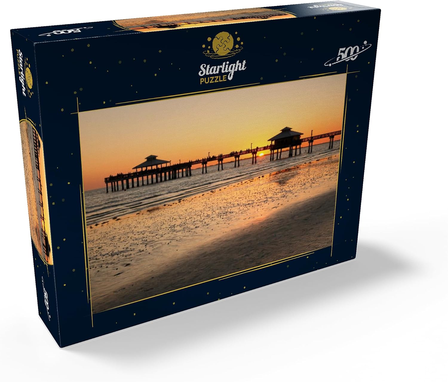 Sunset at The Pier in Fort Myers Beach On The Gulf Coast, Florida, EE. UU. – Rompecabezas prémium de 500 piezas para adultos