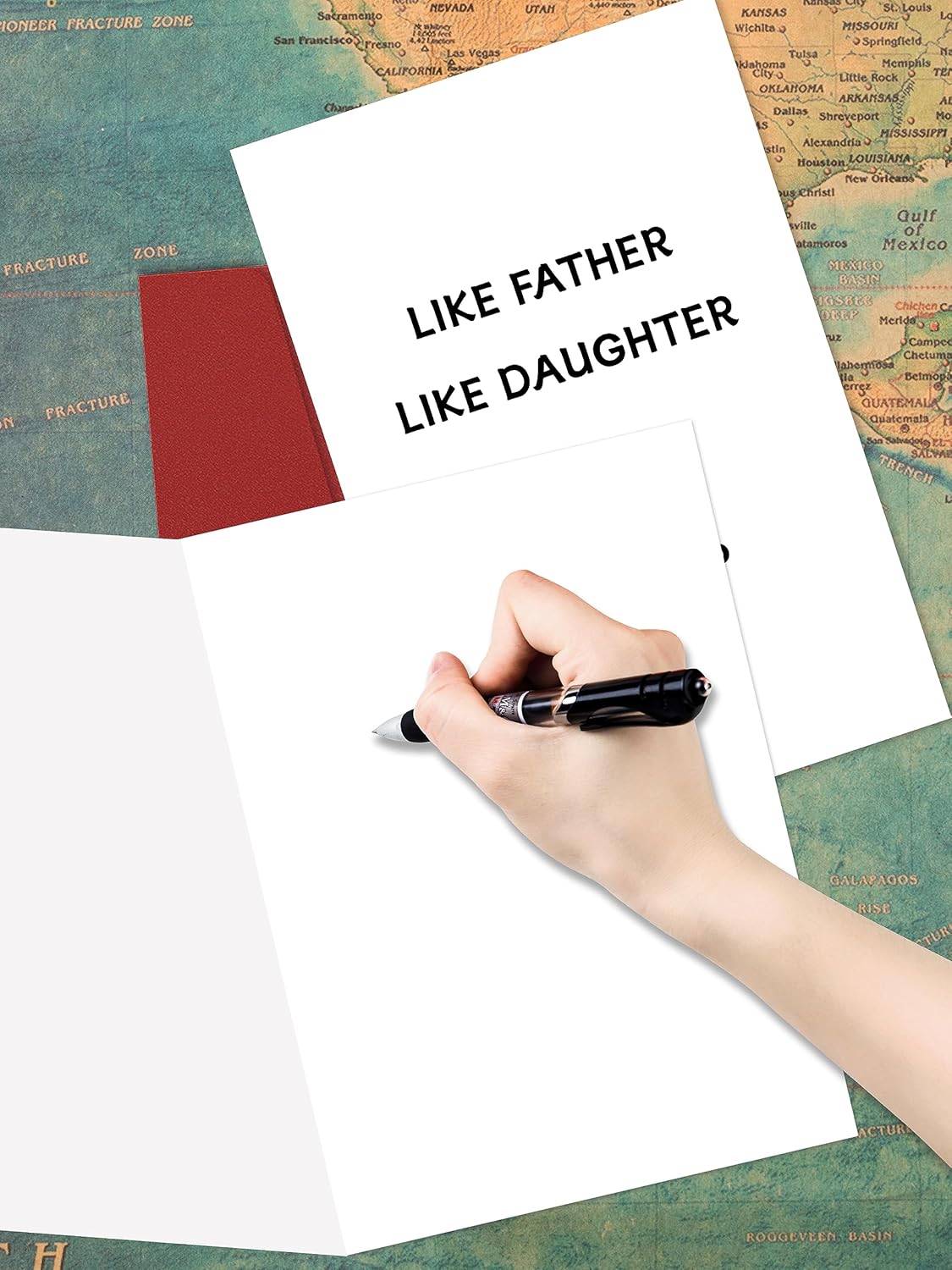 SIMSONN Tarjeta de cumpleaños para padre, divertida tarjeta del día del padre de hija, tarjeta de cumpleaños humorística para papá, como padre como