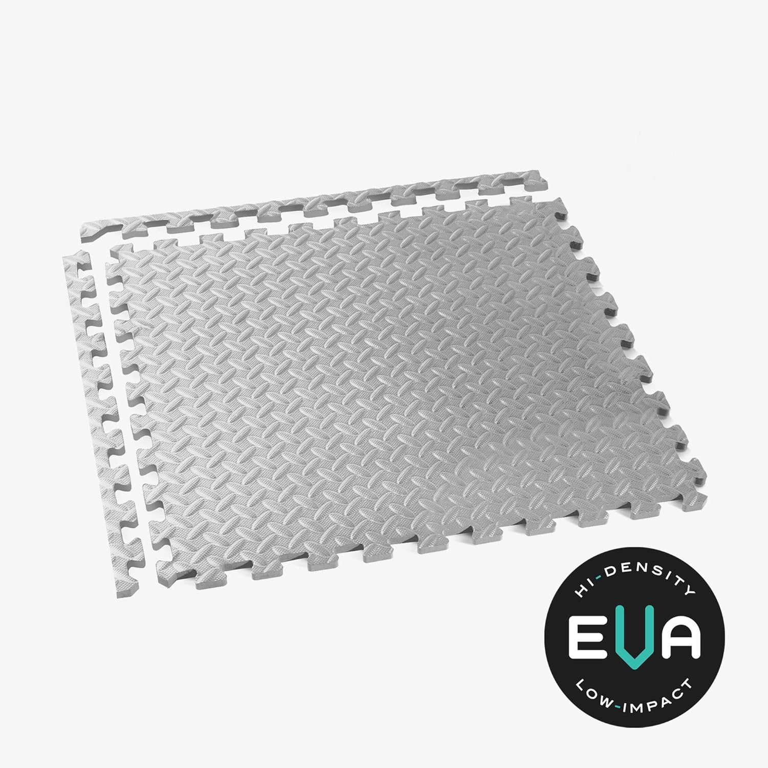 Velotas 12 Inch Interlocking EVA Foam Personal Fitness Mat, Diamond Plate Exercise Mats for Indoor Workout