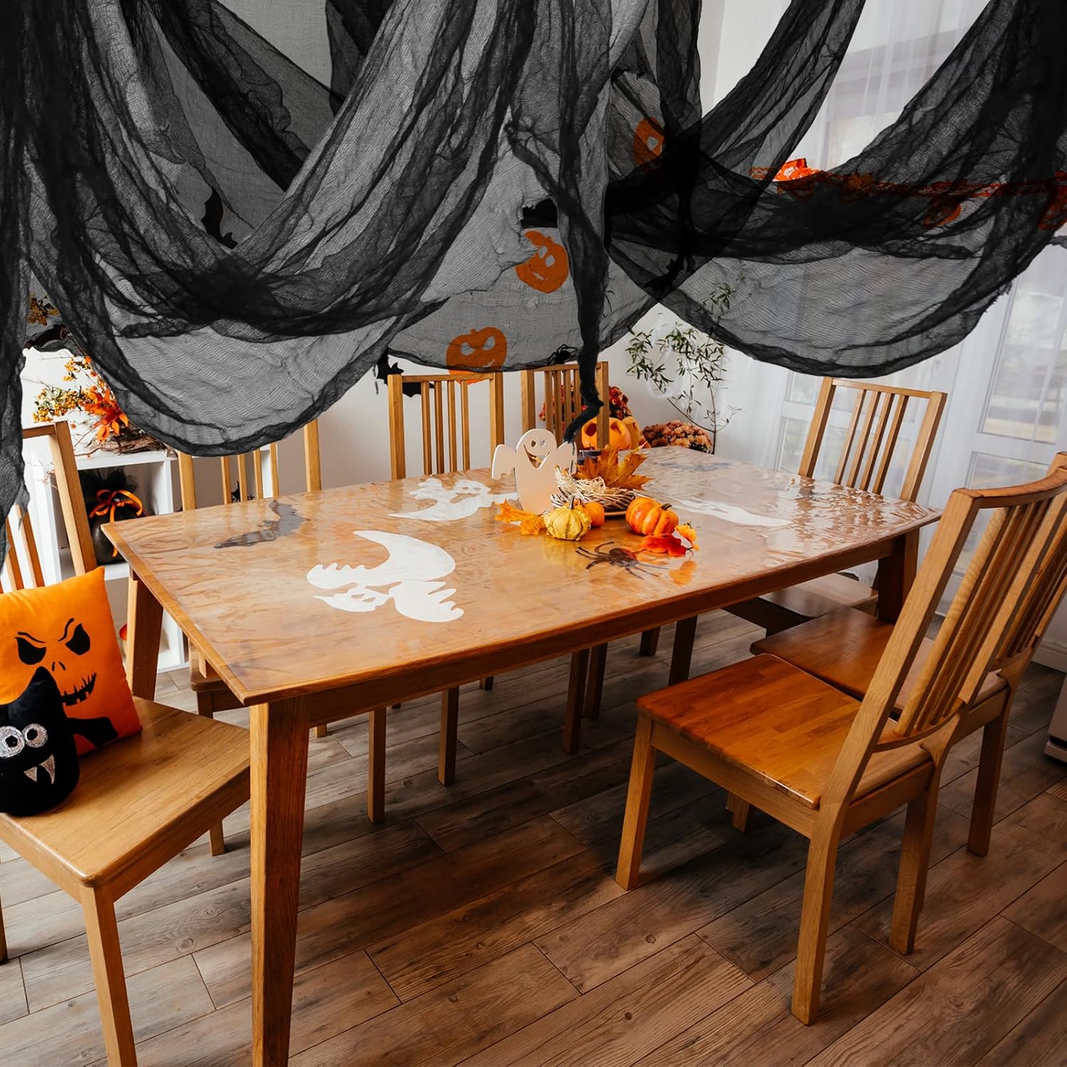 NEBURORA Tela espeluznante de Halloween de 200 x 85 pulgadas para decoración de fiesta de casa embrujada para Halloween, decoración de habitación,