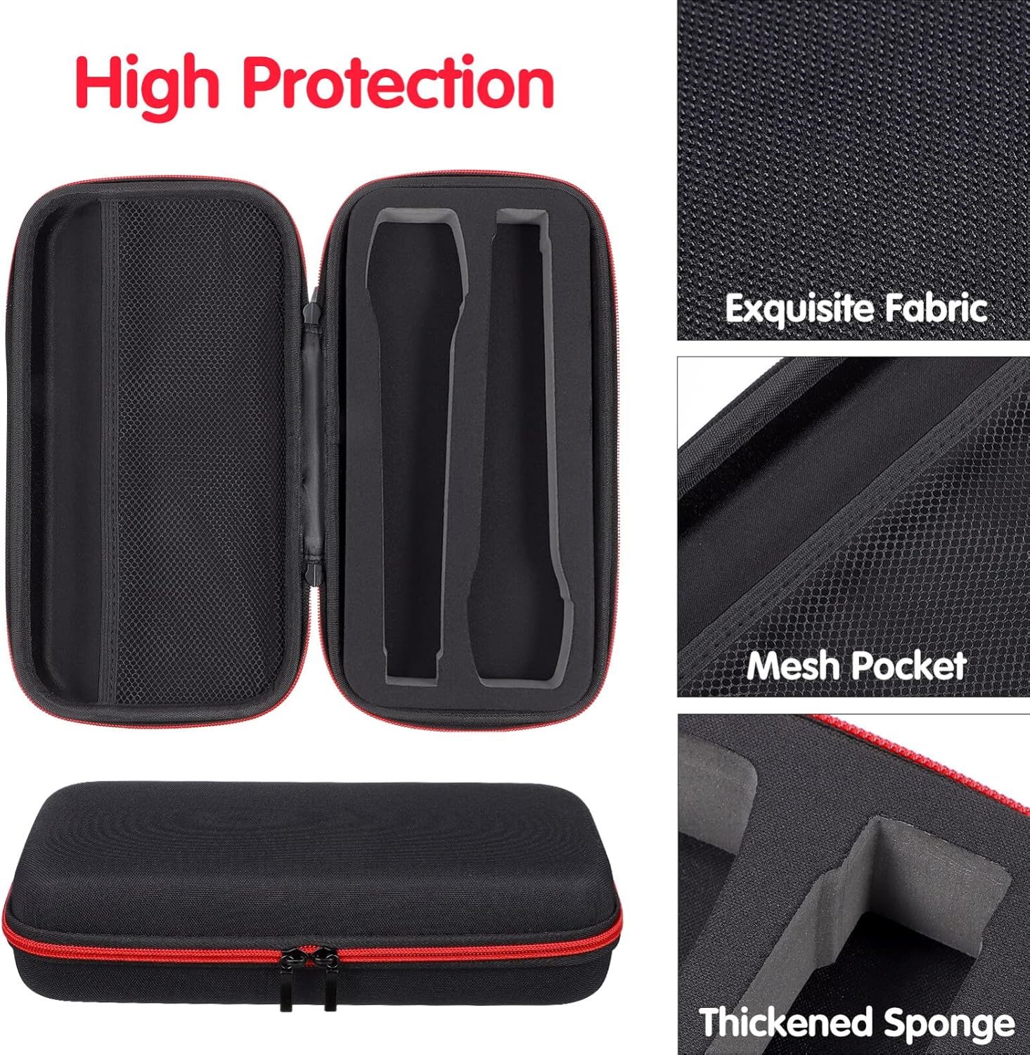 MAGICLULU Estuche de viaje para micrófono dual, estuche de viaje para micrófono, estuche de micrófono duro, bolsa de almacenamiento para viajes