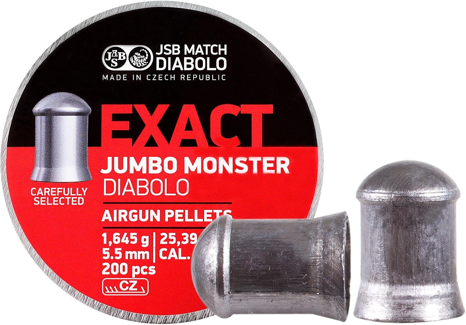 JSB Match Diabolo Exact Jumbo Monster .22 Cal, 25.39 granos, abovedado, 200ct