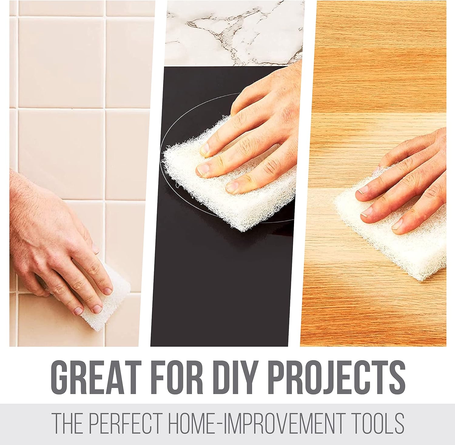 The Tile Doctor Almohadilla multiusos  Ideal para limpieza de baño, cocina y suelo  Esponja antiarañazos y limpiador de ducha  Paquete variado  (No