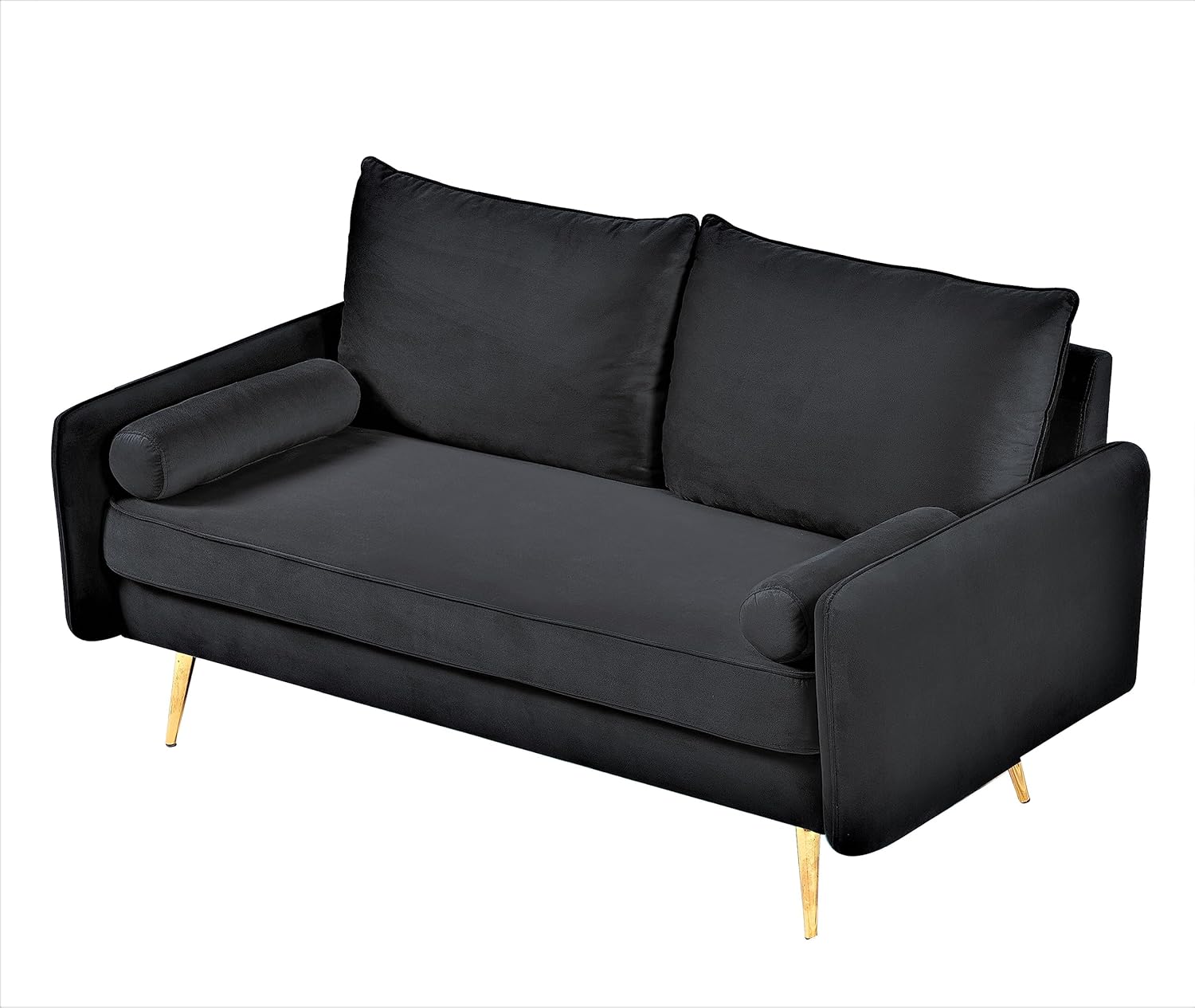 US Pride Furniture Kent Lujoso sofá biplaza de terciopelo europeo, muebles de sala de estar contemporáneos con patas cónicas, estilo vintage