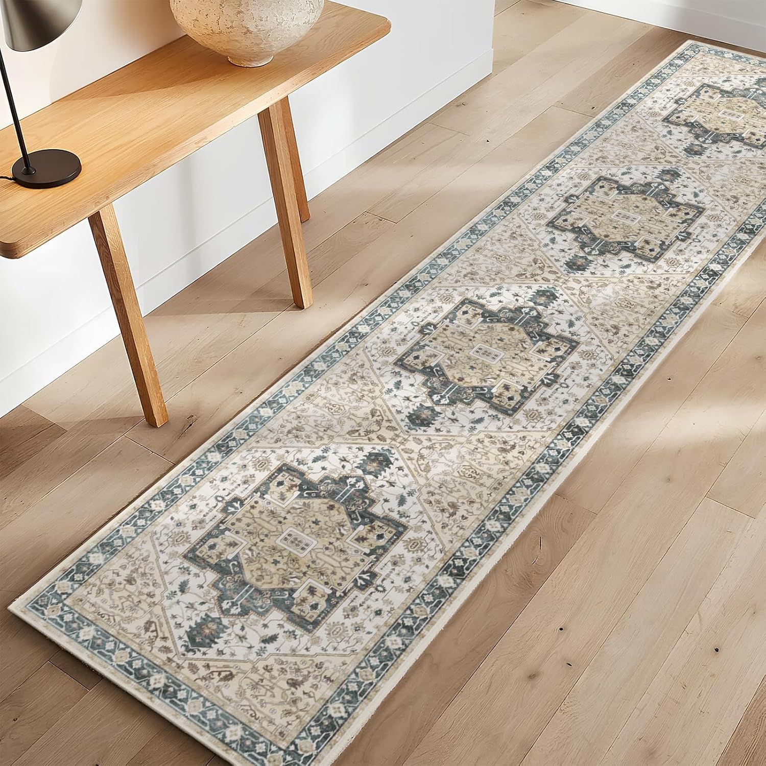 Carvapet Alfombra vintage suave y bohemia antideslizante y resistente a las manchas para cocina, sala, dormitorio, pasillos, salas de juegos