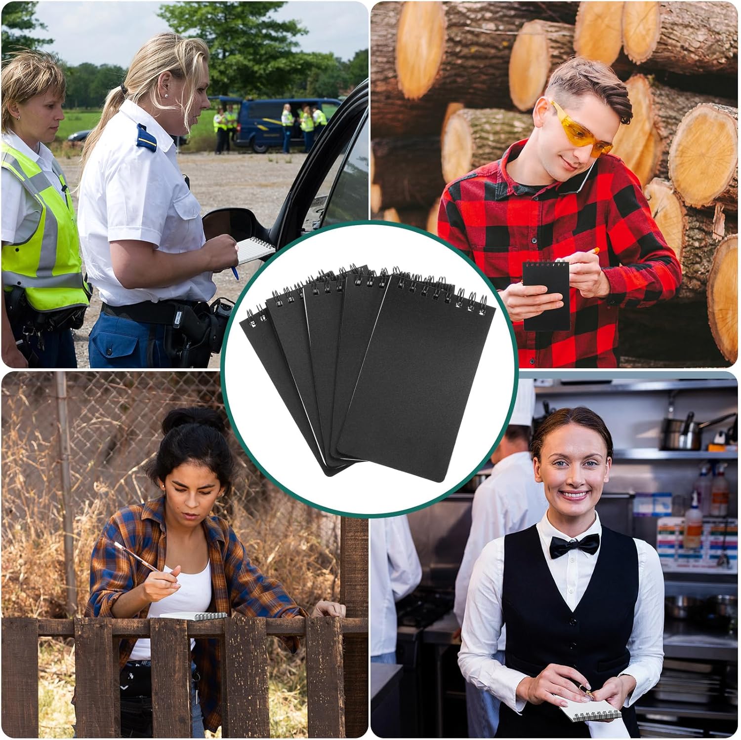 12 cuadernos impermeables de 3 x 5 pulgadas, bloc de notas de bolsillo para todo tipo de clima, bloc de notas de policía, resistente a la