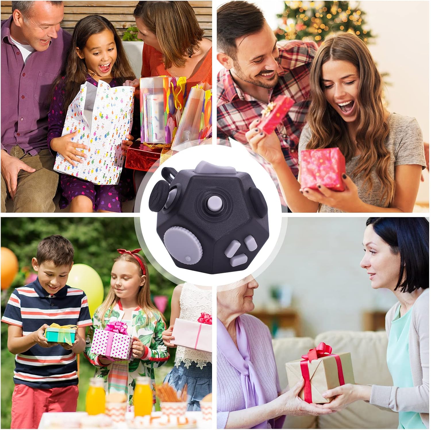 Mini juguetes sensoriales para ansiedad, 12 caras, para aliviar el estrés y la ansiedad y la depresión para niños y adultos con TDA, TDAH, TOC,